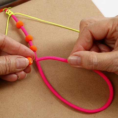 A Braided Bracelet with an Adjustable Knot made with Macram  Cord and Beads