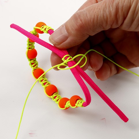 A Braided Bracelet with an Adjustable Knot made with Macram  Cord and Beads