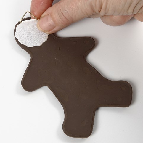 A Silk Clay Gingerbread Man as a Gift Tag