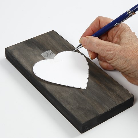 A woven Heart on a painted wooden Icon Plate