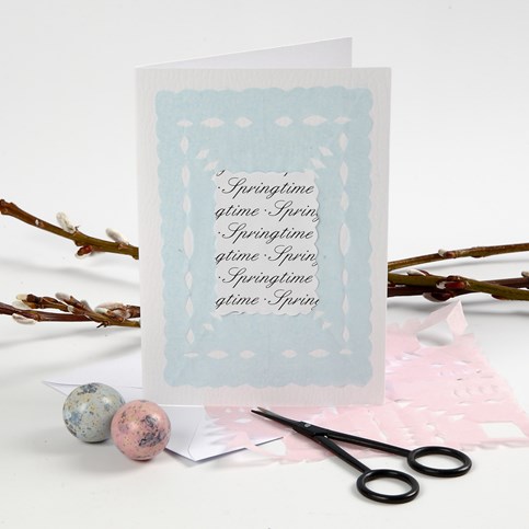 A Greeting Card with a Tissue Paper Cut-Out