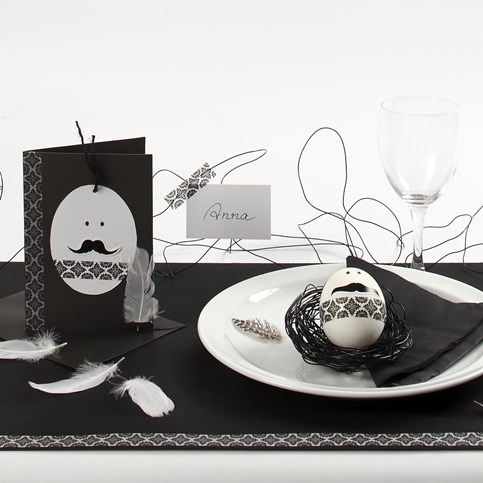 Decorating a Black and White Easter Table