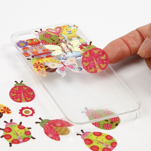Stickers og lakering p cover til smartphone