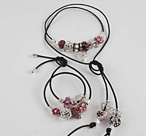 A Leather Cord with Wire Beads