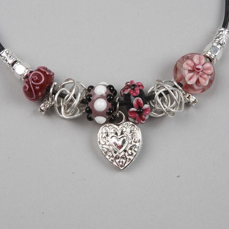 A Leather Cord with Wire Beads