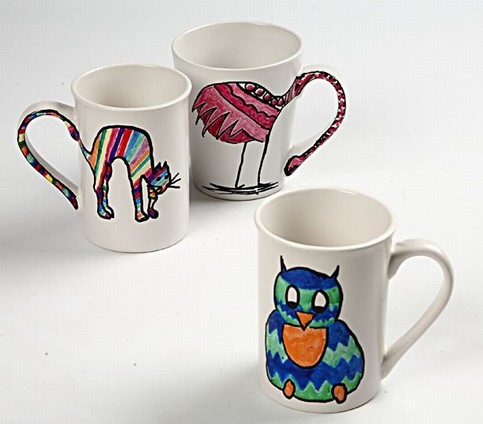 Decorated Porcelain Mug