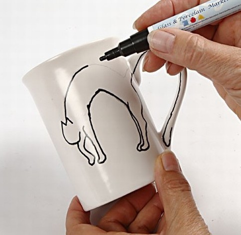 Decorated Porcelain Mug