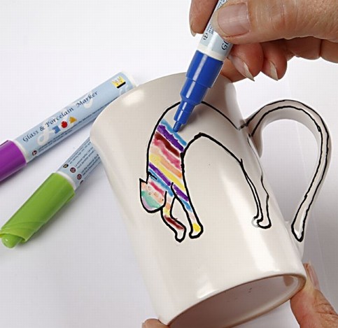 Decorated Porcelain Mug
