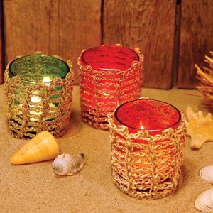 Crocheted cover for candle holders