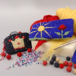 Needle felt on pencil case
