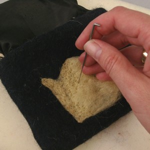 Needle felt on pencil case