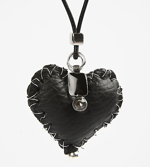 Leather heart pendant