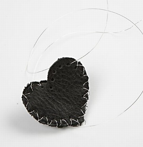 Leather heart pendant