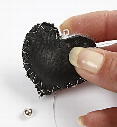 Leather heart pendant