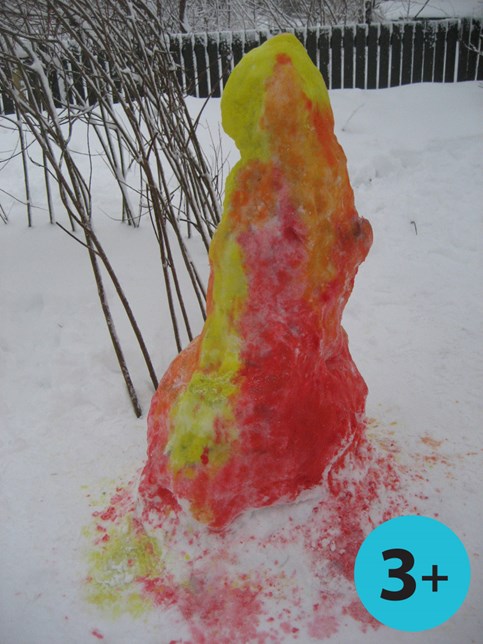 Paint on ice and snow