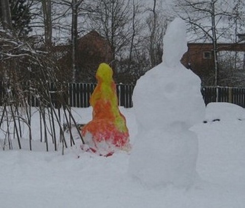 Paint on ice and snow