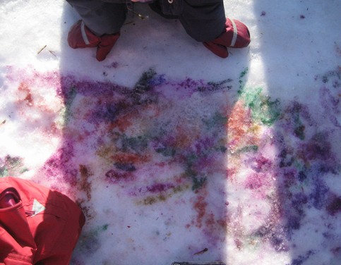 Paint on ice and snow