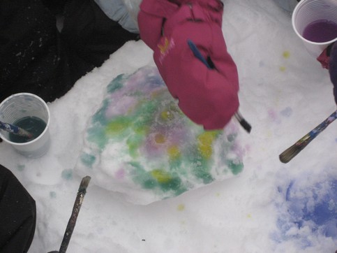 Paint on ice and snow
