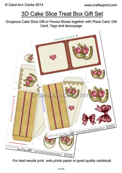 **3D Cake Slice Gift/Treat/Favour Boxes** Tutorial PDF