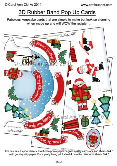 FUN 3D Rubber Band Pop Up Christmas Scene Cards Tutorial PDF-2