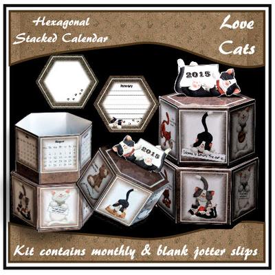 Luv Cats - Hexagonal Desk Calendar Image