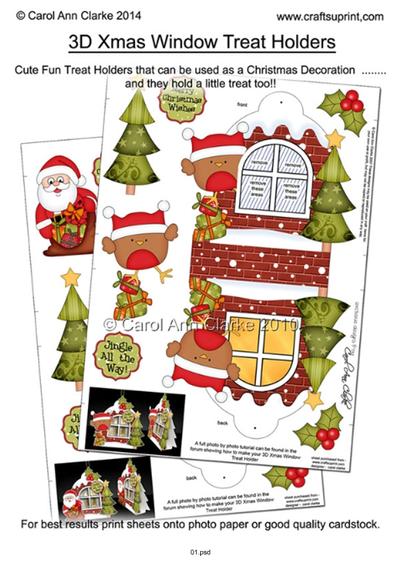 3D Xmas Window Treat Holder Tutorial PDF