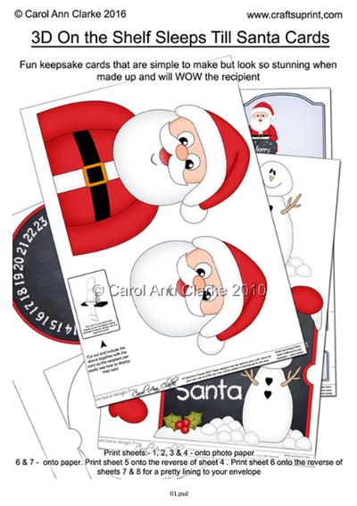 3D On the Shelf Sleep Till Santa Card Kit Tutorial PDF