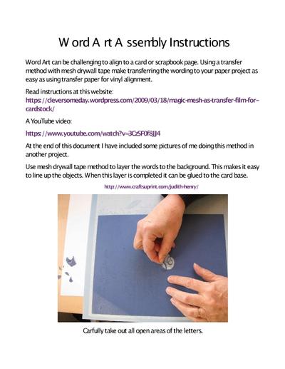 Simple method to transferring cut words to a project PDF