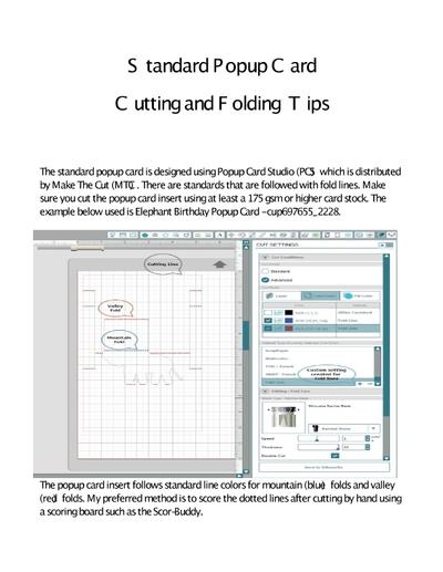 Popup Card cutting, folding and assembly tips PDF