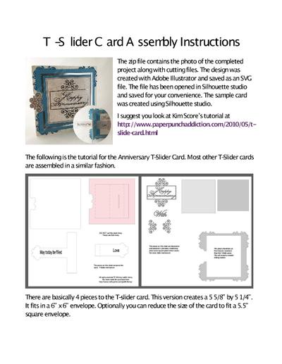 T-Slider Card Assembly Instructions PDF
