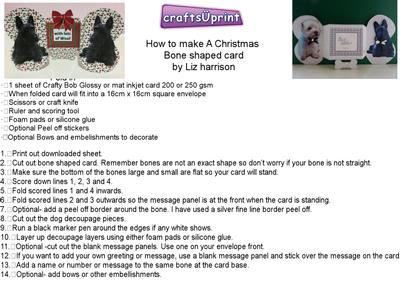 Christmas Dog Bone shaped Card Tutorial Image