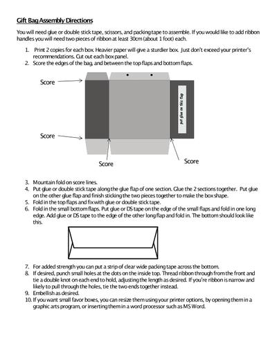 Gift bag tote tutorial PDF