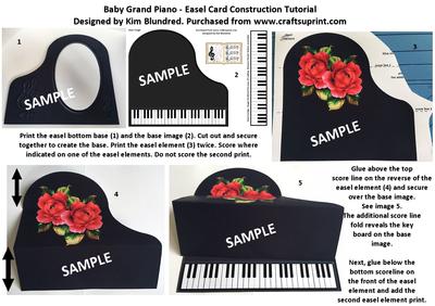 Baby Grand Piano Easel Card Construction Image