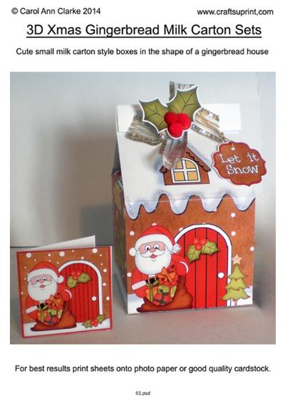 Christmas Gingerbread House Milk Carton Tutorial PDF