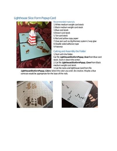 Lighthouse Slice Form Popup Card PDF