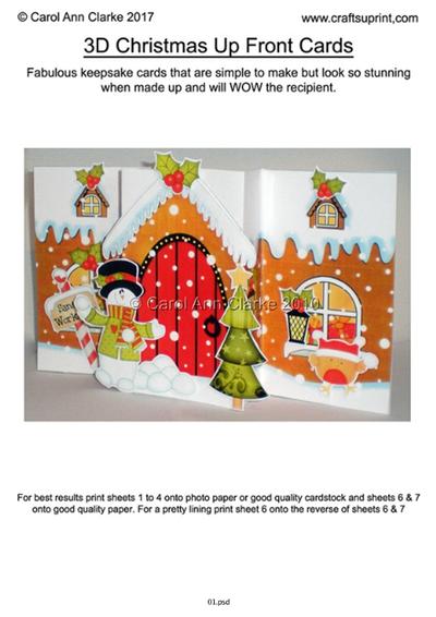 3D Christmas Gingerbread House Up Front Card Tutorial PDF