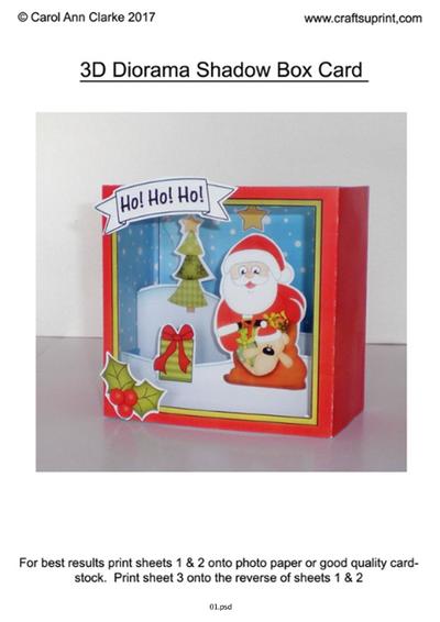 3D Xmas Diorama Shadow Box Card Tutorial PDF