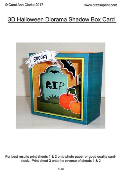 3D Halloween Shadow Box Card Tutorial PDF