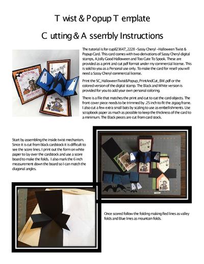 Twist & Popup Template Cutting and Assembly Instructions PDF