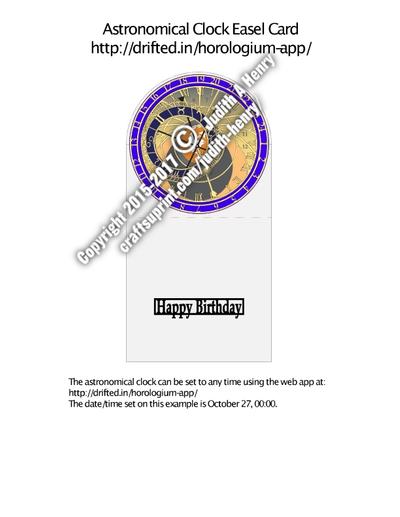 Astronomical Clock Easel Card PDF