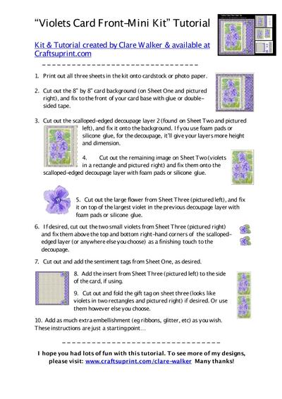 Violets Card Front Mini-Kit Tutorial PDF