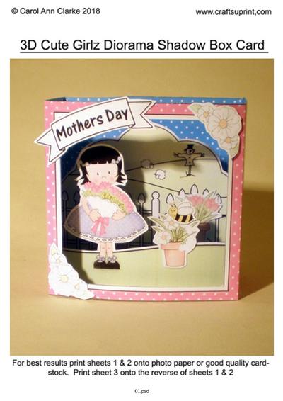 3D Cute Girlz Diorama Shadow Box Card Tutorial PDF