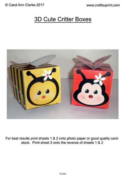 Fun Cute Critter Box with Wings Mini Kit Tutorial PDF