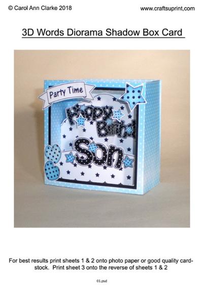 3D Words Diorama Shadow Box Card Tutorial PDF