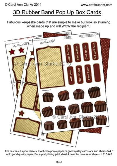 3d rubber band pop box card PDF