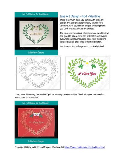 Line Art Design – Foil Valentine PDF