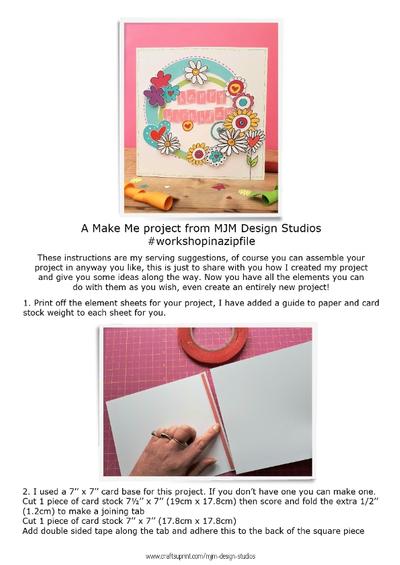 Circles and flowers card with envelope Make me project mini kit PDF