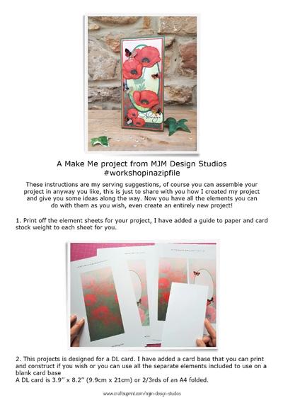 Poppies Always card and envelope Make me project mini kit PDF