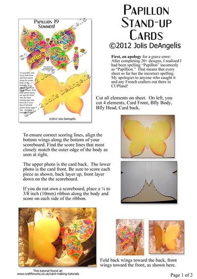 Papillon Stand-Up Cards Image