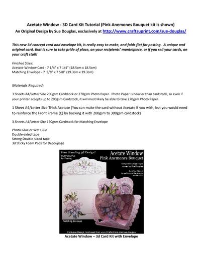 3d Acetate Window Kits PDF